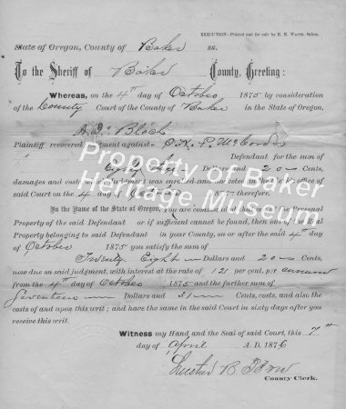 Sheriff's order 1875-1