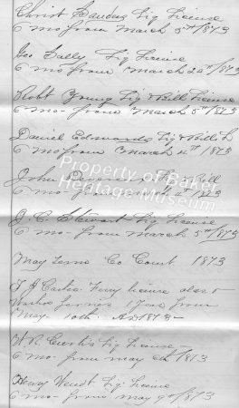 1872-1873 license list 4