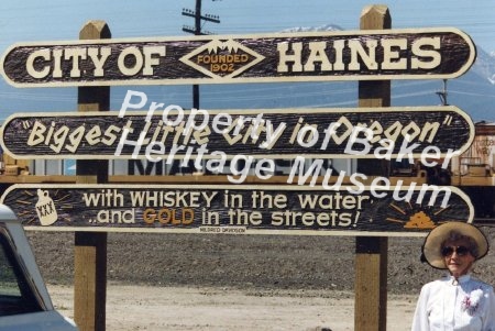 Haines town sign and store. 2 photos.