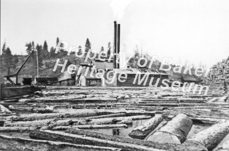 Bates sawmill log pond, ca. 1949