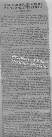 Helen Rand on Baker City homes