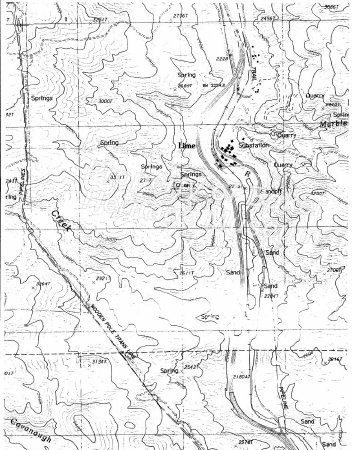 Lime, OR topographical map