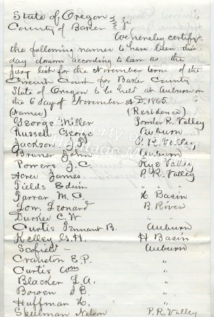 Jury list November 1865