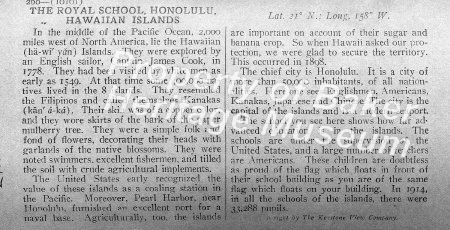 Royal School, Honolulu, desc.