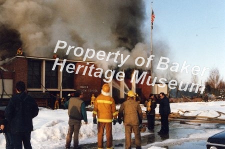 Baker High School fire.  Early 1960s.