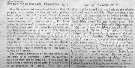 Firing tableware, Trenton, N. J. description