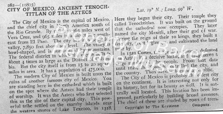 City of Mexico, Ancient Tenochtitlan of the Aztecs