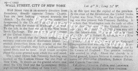 Wall Street, City of New York description