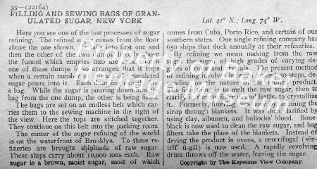 granulated suga factory, New York description