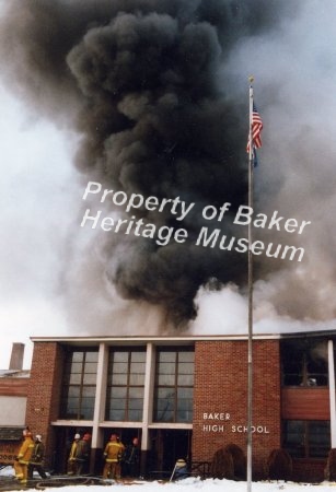 Baker High School fire.  Early 1960s.