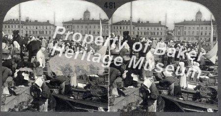 Fish wives of Finland-A busy scene on the Quay.