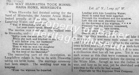 Hiawatha took Minnehaha home, Minn. disc.