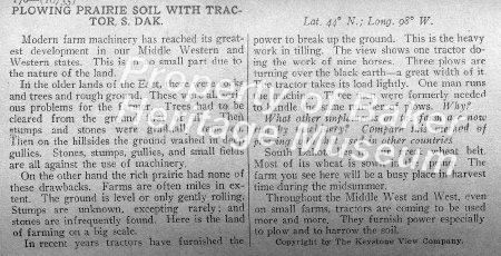 Plowing prairie soil with tractor, S. Dak.
