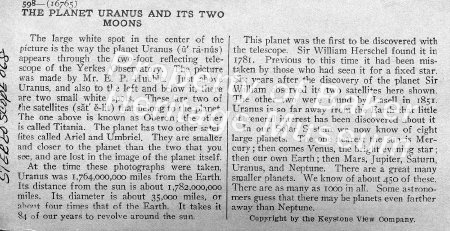 Uranus and its two moons  description