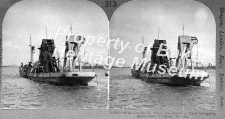 Dredging in the harbor of Montevideo, Uruguay