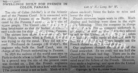 Dwellings built for French in Colon, Panama, desc