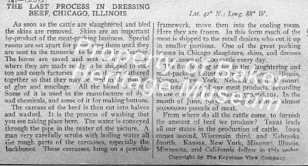 The last process in dressing beef, Chicago, Illinois