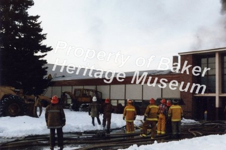 Baker High School fire.  Early 1960s.