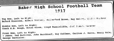 1917 Baker High School team.