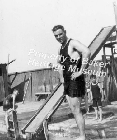 Don Sheppard standin by pool