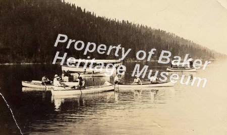 wallowa lake boating postcard