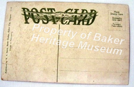 Postcard back, Knights of Pythis Hall, Baker City