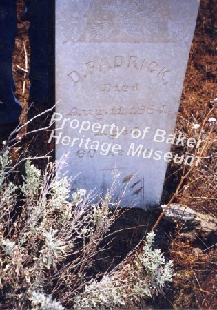 Headstone for D. Padrick
