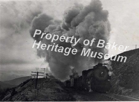 UP coal fired train near Baker