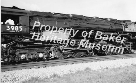 Union Pacific steam engine #3985 arriving in Baker City.  c.a. 1980s 7