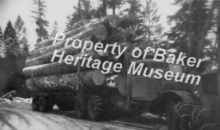 Logging truck, loaded