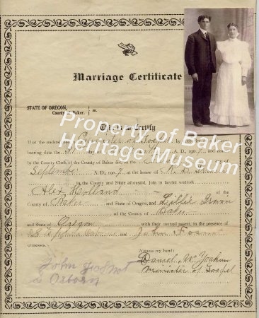 Marriage Certificate + pic