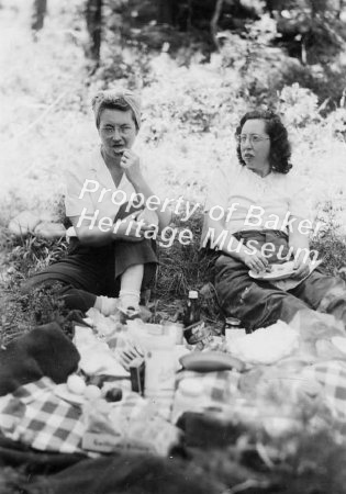 Two women at picnic