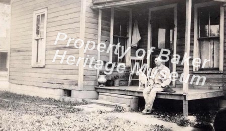 Fred and dog on porch