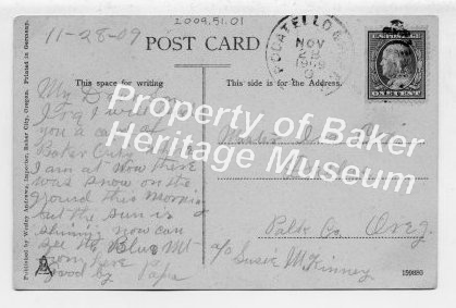 Postcard Back, 1909