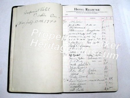 Imperial Hotel Register, 1940-41