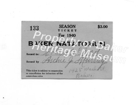 Ticket, Natatorium