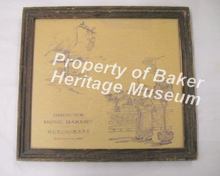 Brown's Home Bakery Advertisement, Framed