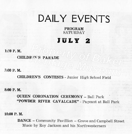 Esther Munk collection. Souvenir Program, Oregon Trail Days and Powder Rive