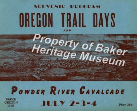 Esther Munk collection. Souvenir Program, Oregon Trail Days and Powder Rive