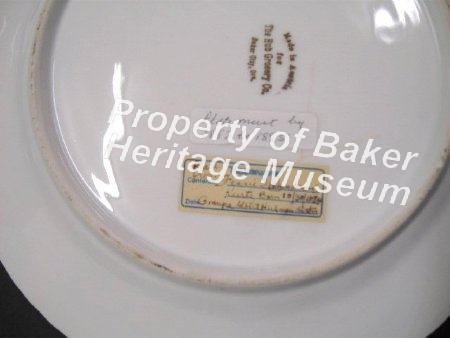 Commemorative Plate, Baker High School, back