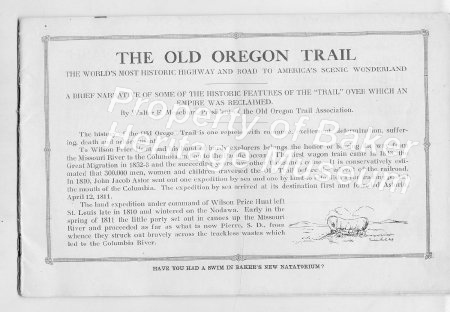 Program, Old Oregon Trail & Pioneer's Pageant & Auto Races