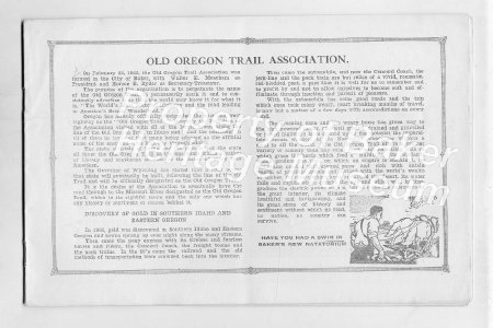 Program, Old Oregon Trail & Pioneer's Pageant & Auto Races