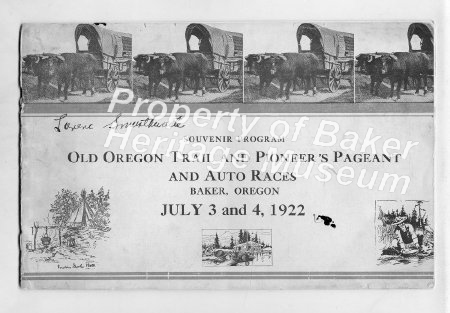 Program, Old Oregon Trail & Pioneer's Pageant & Auto Races