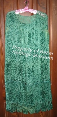 Dress, green cut velvet